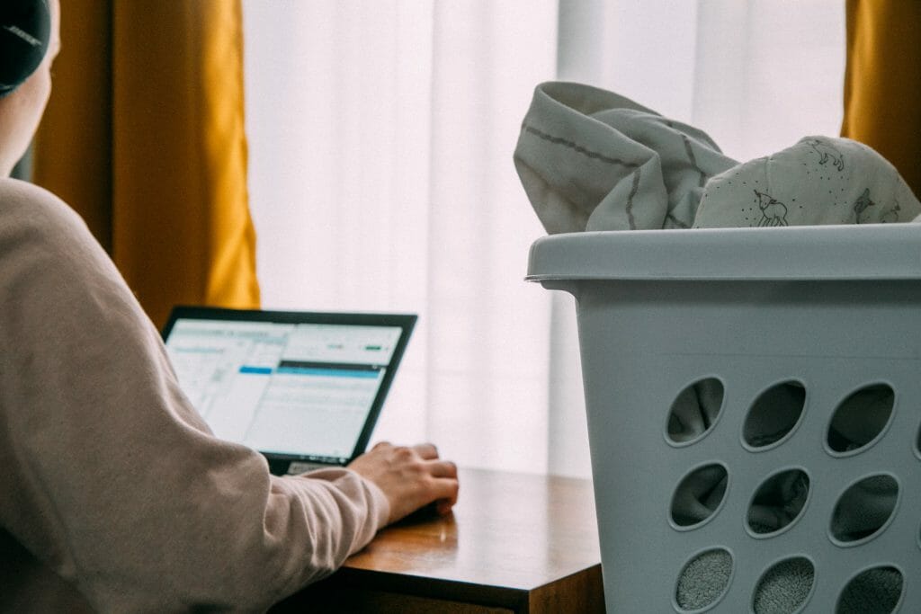 working-from-home-next-to-laundry
