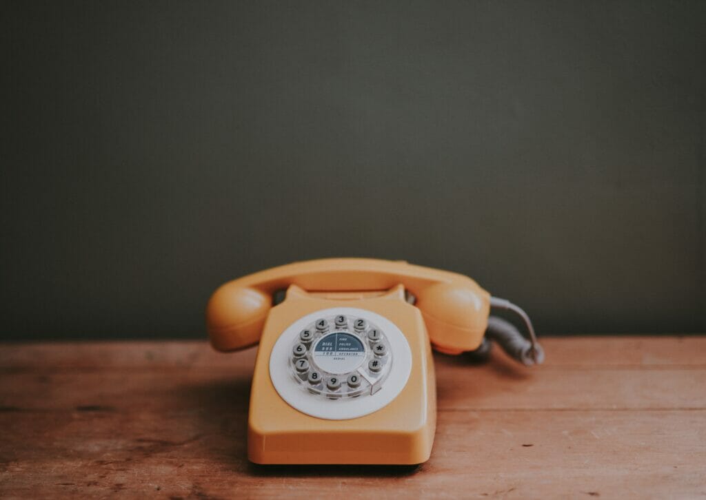 orange telephone